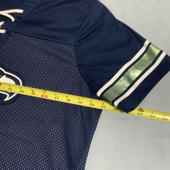 Majestic SEATTLE SEAHAWKS Team Blue NFL FOOTBALL T-SHIRT Lady Fan Women's XL - Picture 9 of 10